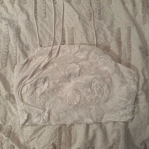 White Floral Halter Top